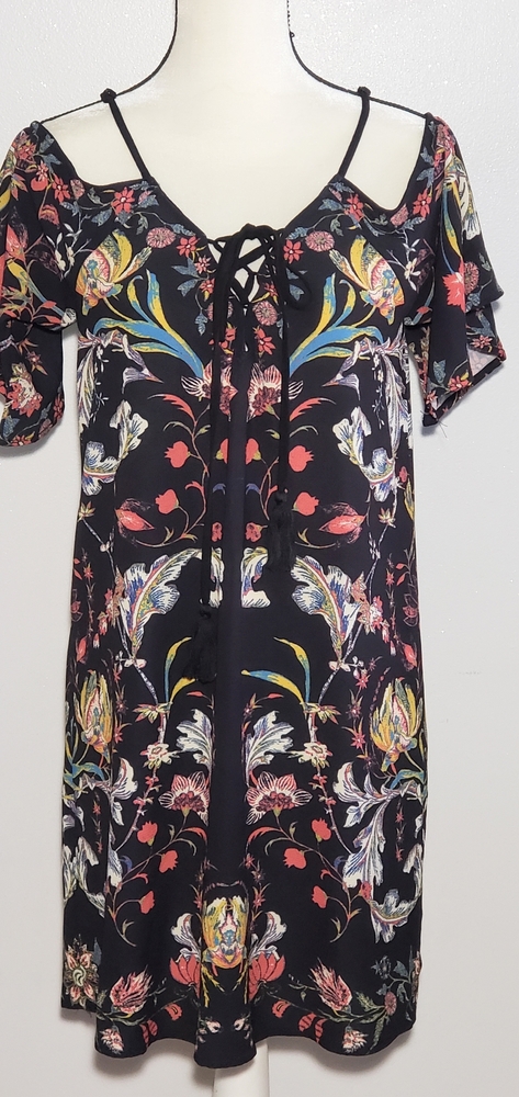 Flying Tomato Womens Shift Dress Black Floral